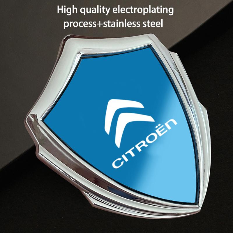 Bil Sidomodifikation Skylt Triangulär Metallklistermärke För Citroen C4 C3 C2 C1 C5 DS3 Berlingo Xsara Grand Picasso Tillbehör Logotyp
