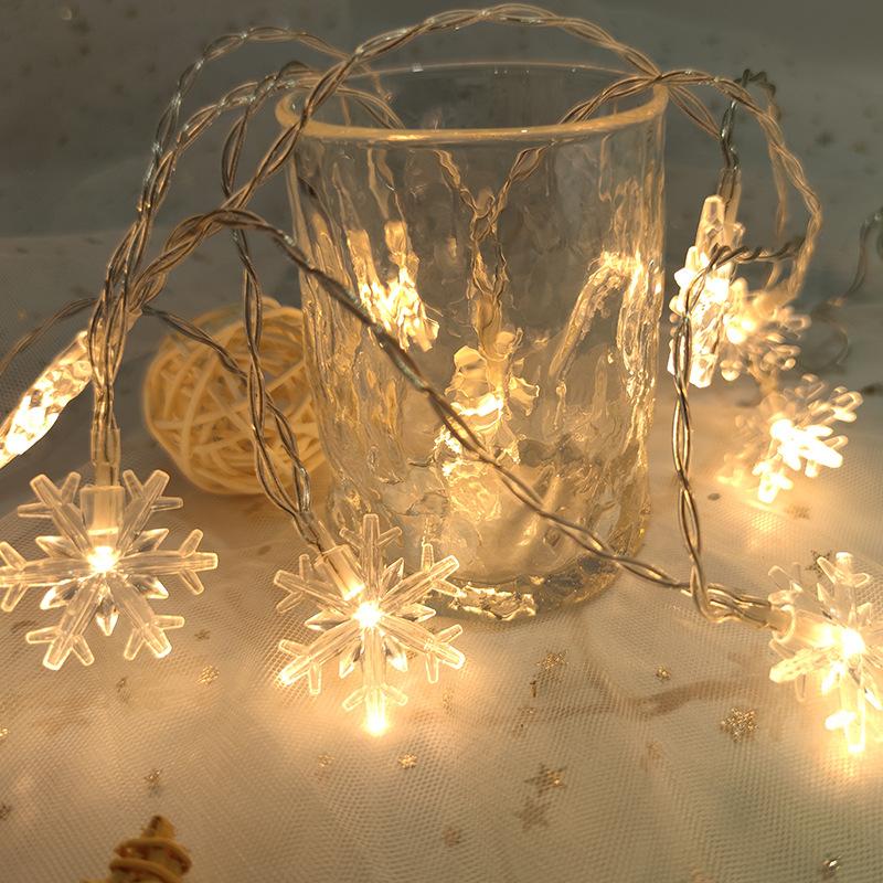 2M LED Snowflake Fairy String Light Battery Powered Garlands Lights For Birthday Wedding Party Christmas New Year's Decoration
