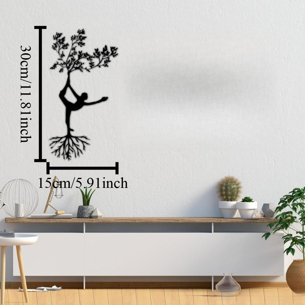 Yoga Metal Wall Art Spiritual Tree Home Decor