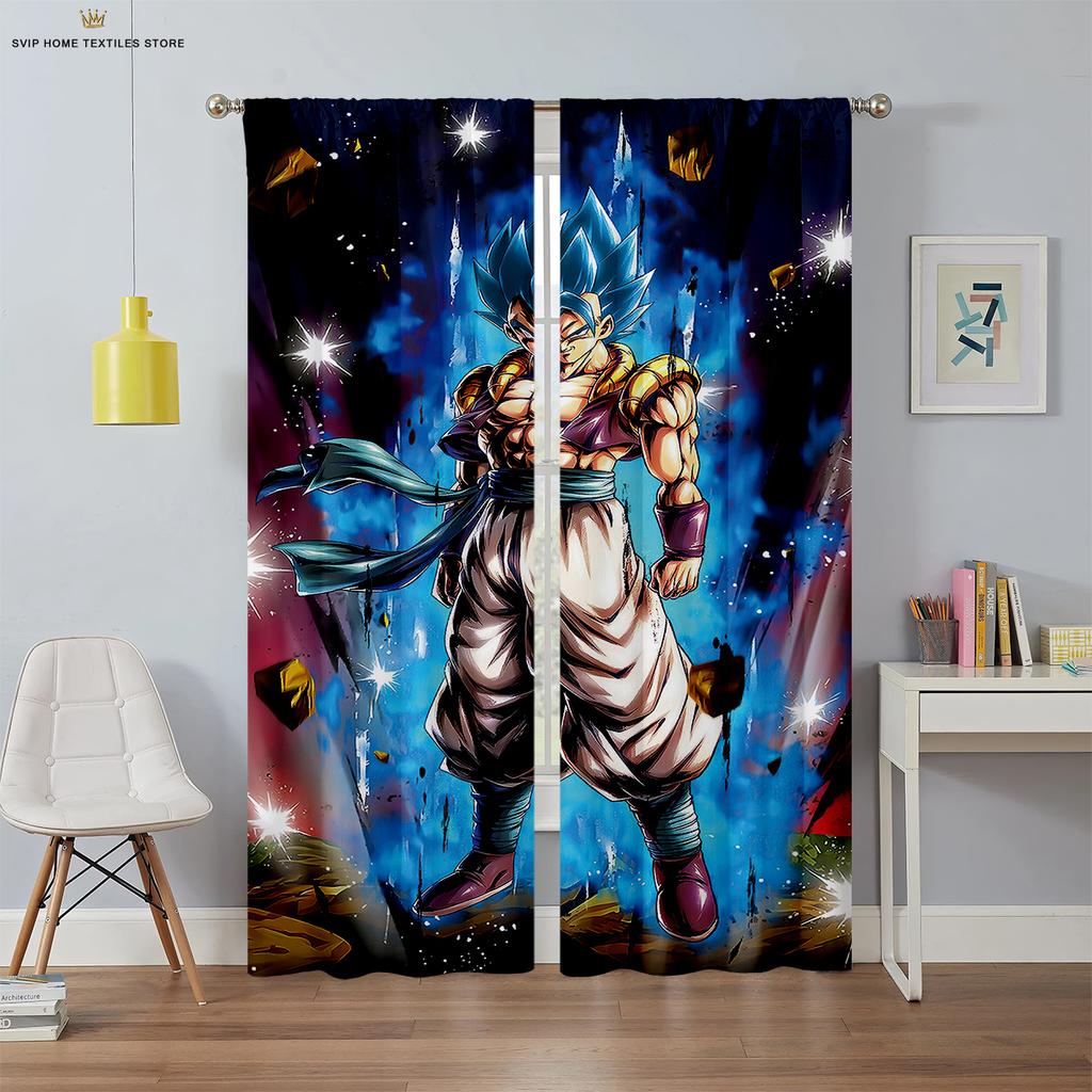 Anime Cartoon Bedruckte Vorhänge, Polyesterfaser Stangentaschenvorhänge, Kinderzimmer, Wohnheim Dekorative Vorhänge, Maschinenwaschbar,