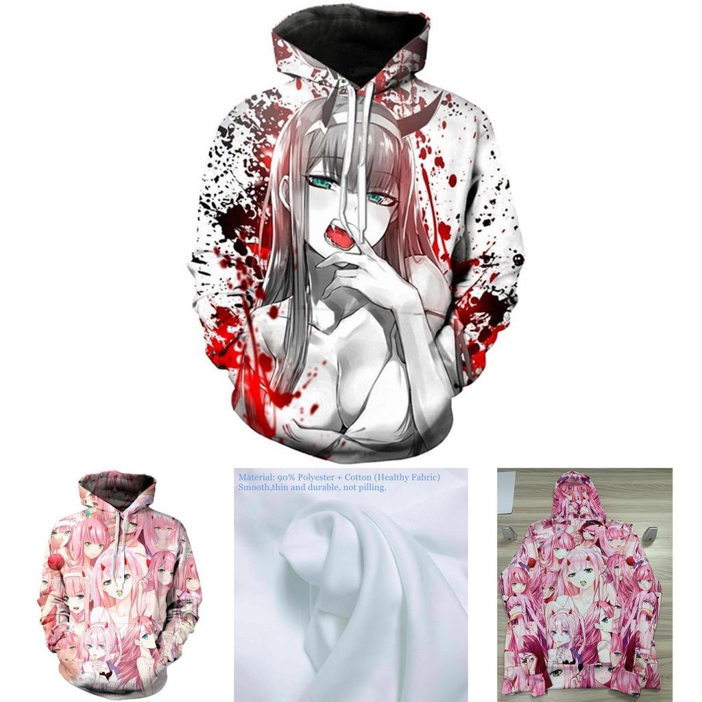 Cozy And Stylish Anime Darling In The Franxx Zero Two Pattern Unisex Hoodie