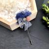 Korean handmade flower crystal brooch, fashionable femininity versatile fringed corsage coat pin accessories