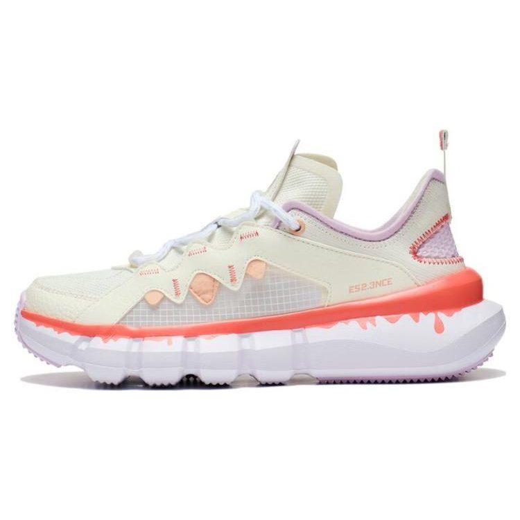 Li Ning Wade Essence Comfortable Slip Resistant Abrasion Resistant Low Top Casual Shoes Women's White Purple Pink ABCT050-3