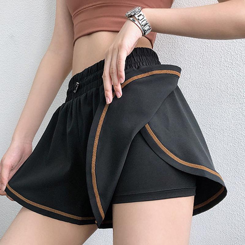 

Спортивные шорты с высокой талией для женщин, летние, двухслойная антибликовая подкладка, женские беговые и фитнес-трюки с тремя скоростями, которые можно носить как верхнюю одежду XL