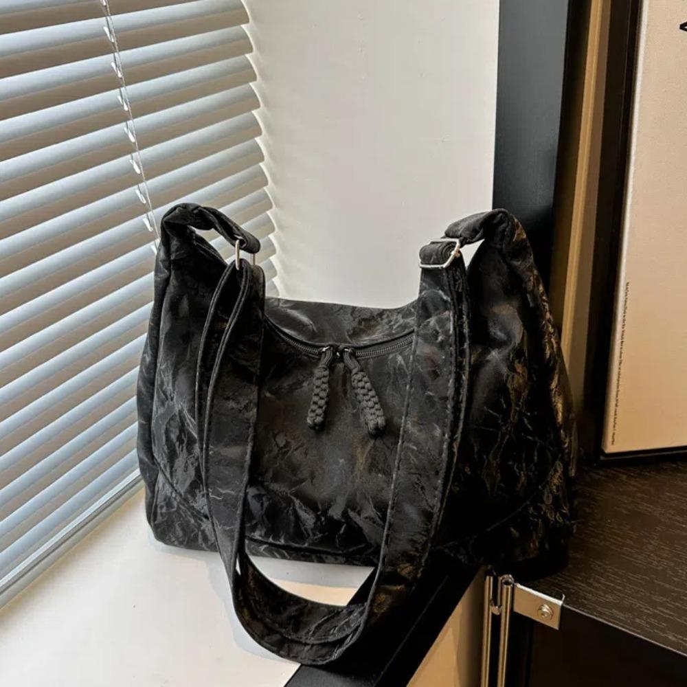 Soft Texture Crossbody Bag Korean Style PU Leather Handbag All-Match Solid Color Tote Bag  School