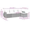 5 Piece Garden Sofa Set with Cushions Gray Poly Rattan