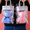 Cuddly Bear Towel Gift Set with Clear Bag - Ideal for Valentine's,Weddings,Birthdays,Christmas Party Favors The Color Is Random
