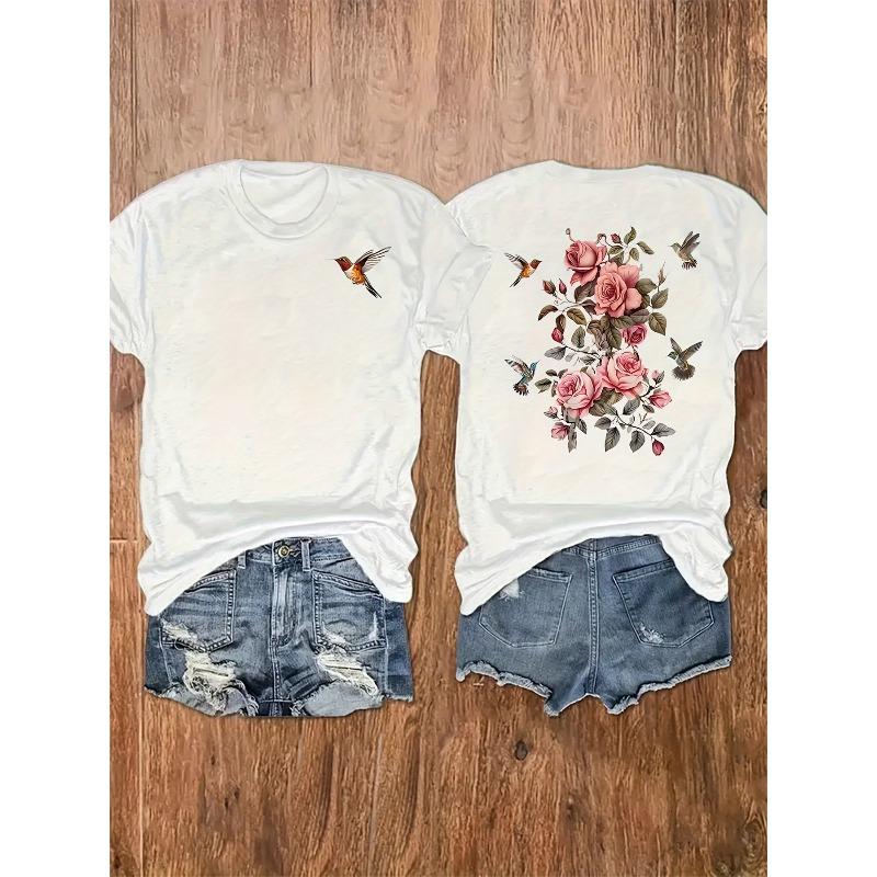 

Женская повседневная футболка с круглым вырезом и коротким рукавом, модный топ с принтом букв для ежедневной носки S белый