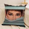 Federa Cuscino Classica A-Audrey H-Hepburn Peluche Corto Setoso Cerniera Invisibile Antipolvere Federa Cuscino Divano Per Decorazione Casa
