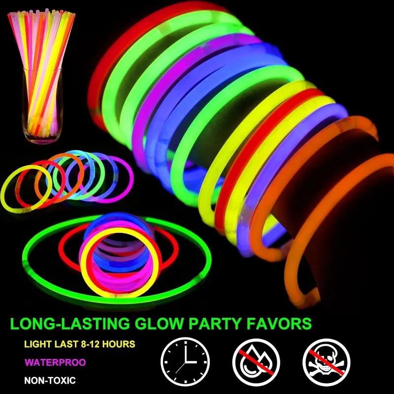 Nowa 2025 Fluorescencyjna Bransoletka w Kształcie Patyka Naszyjnik Glow Stick Bransoletka Materiały Imprezowe Dekoracja Koncertowa Jednorazowy Fluorescencyjny Patyk
