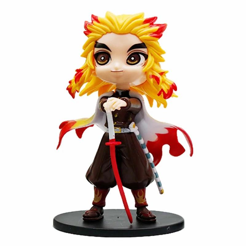 8pcs/Sets Q Posket Figure  Demon Slayer Mini Figurine Kimetsu No Yaiba Small PVC Dolls Desktop Decoration