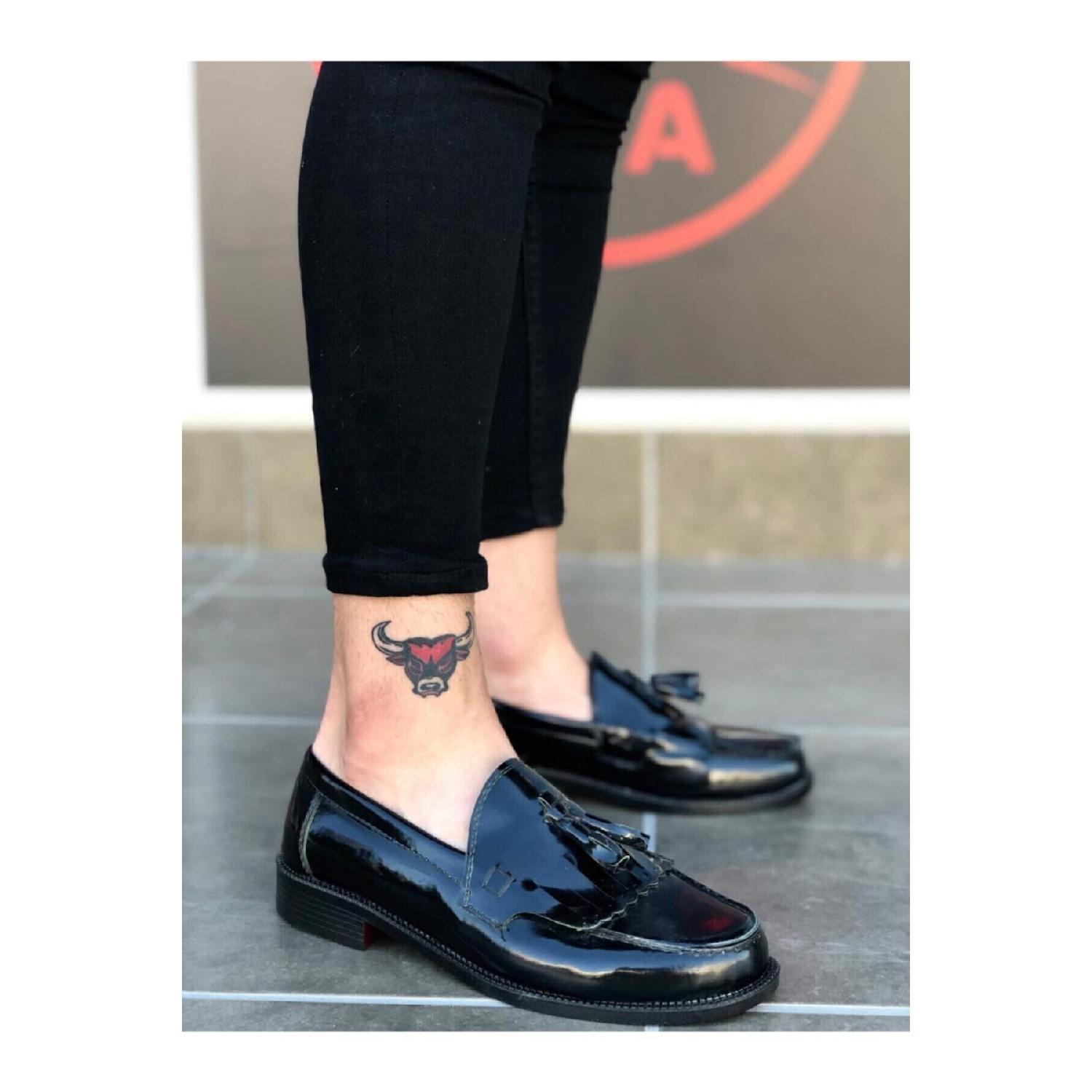 

Ba0062 Tasseled Corcik Black Patent Leather Classic Men s Women s Unisex Shoes 40