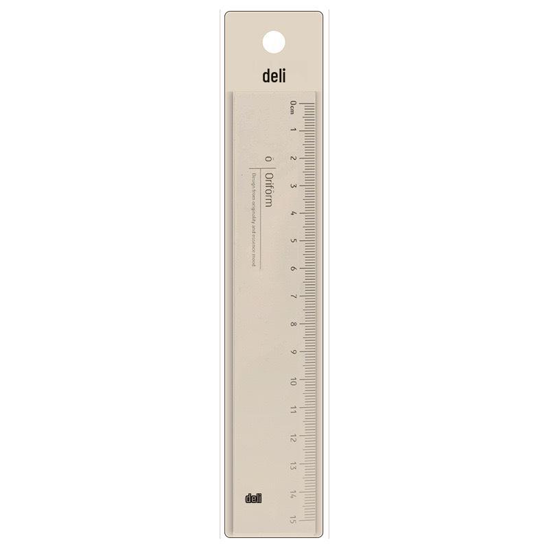 Deli 15cm Wavy Line Plastic Ruler for Primary Students, First Grade, Thickened Board, Straight, Model 71971