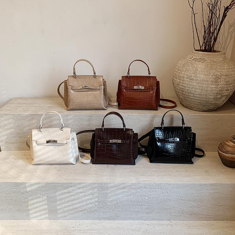 New High-end Bag, Crocodile Pattern Platinum Bag, Portable Shoulder Crossbody Woman