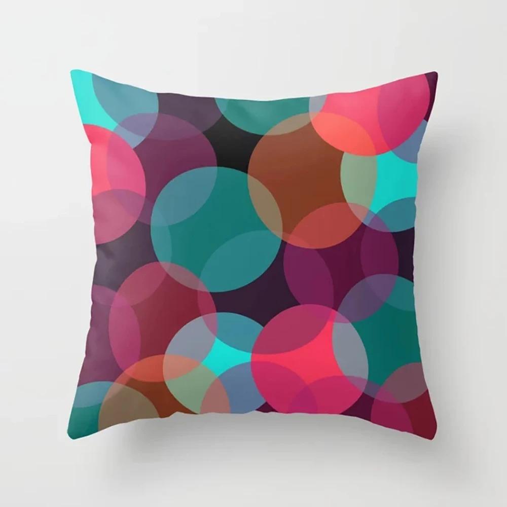 Decorative Pillowcase with Colorful Geometric Print, Desk Ornaments, Pillowcase for the Home, Living Room