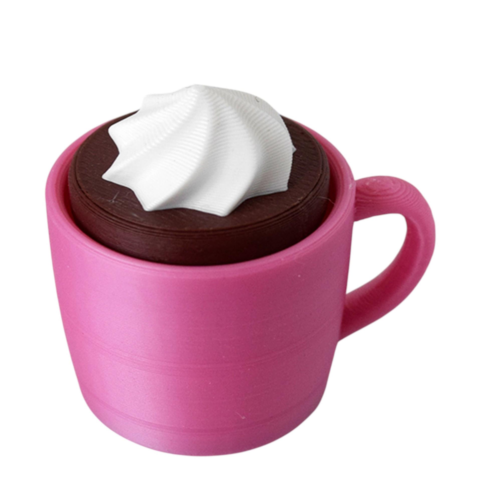 3D Printed Cappuccino Kids Stress Relief Toy & Creative Desktop Decoration 3.5cm*3cm*3.5cm