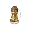 Seated Buddha Figurine Copper Meditation Statue Toned Base Meditating for Desk, Car