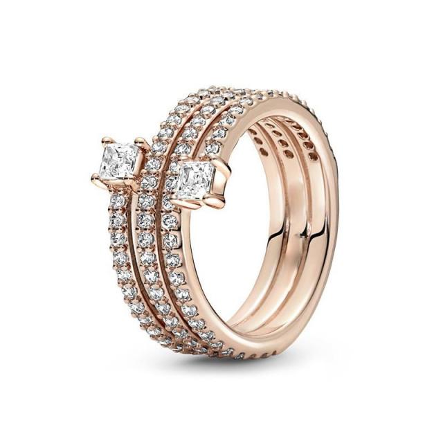 2022 New Winter Style 100 %925 Triple Spiral Sterling Silver Ring Fashion Women 'S Party Jewelry
