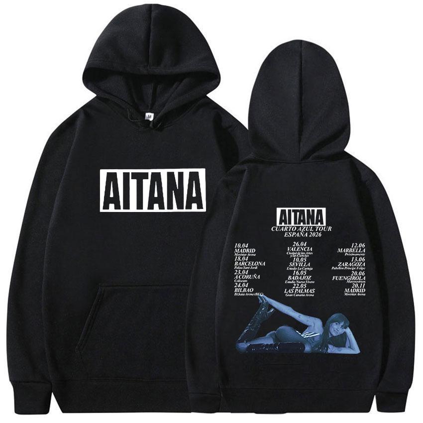 

Aitana Cuarto Azul World Tour Hoodie Men Women Hip Hop Vintage Fashion Sweatshirt Casual Oversized Long Sleeve Fleece Hoody L чорний