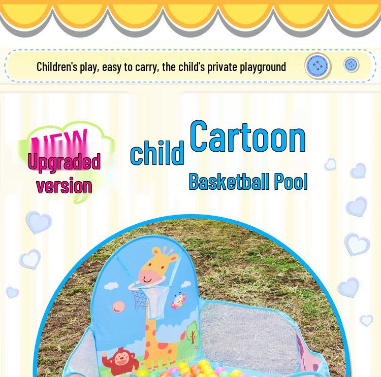 Kids' Foldable Ocean Ball Pit Tent with Basketball Hoop