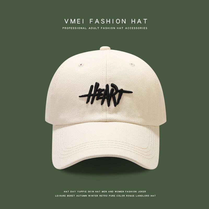 

New trendy women s baseball cap, Korean style, face-slimming design, spring-summer lettered duckbill cap, trendy brand M（56-58cm） бежевий