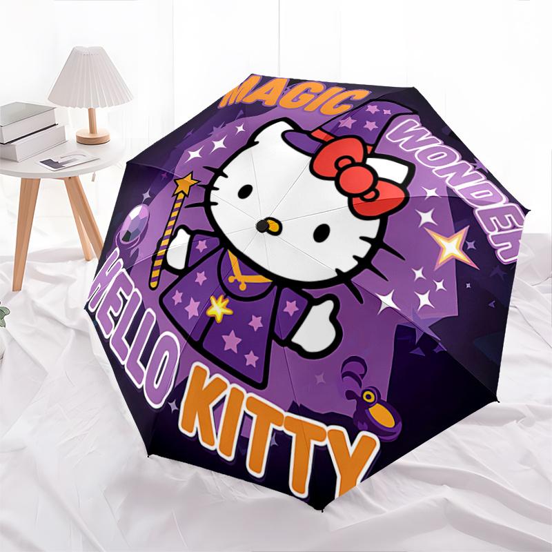 1pc Hello Kitty Magic Wonder Outdoor Umbrella - Automatic Opening/Closing, Foldable Design, 8-Rib Iron Frame, Festival Gift for Fans, Travelers, Daily