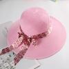 Women's Fashionable Sun Protection Wide Brim Straw Hat for Summer Beach and Scenic Outings