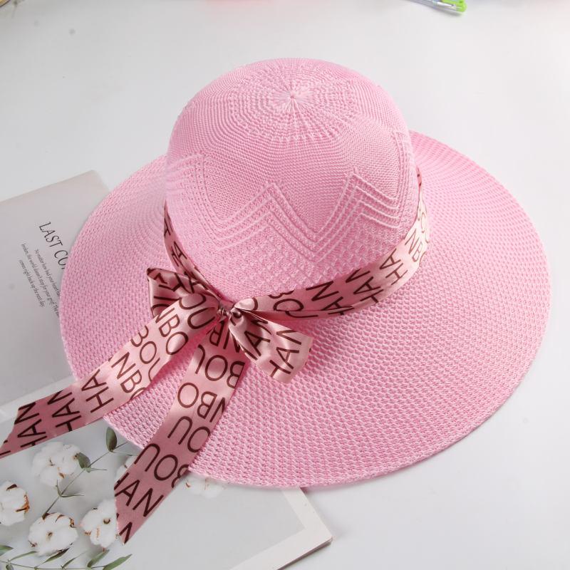 Women's Fashionable Sun Protection Wide Brim Straw Hat for Summer Beach and Scenic Outings