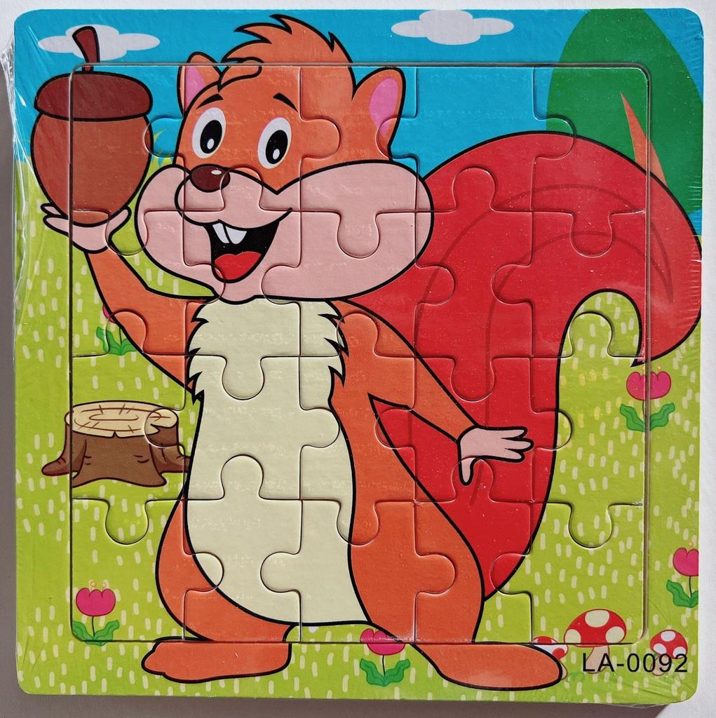 20-Piece Wooden Kids' Puzzle Board - Cartoon Animals