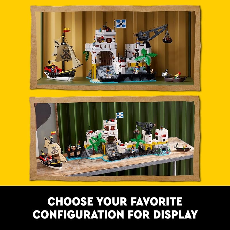 LEGO Icons El Dorado Fortress Assembly Kit pirate gifts Includes pirate ship and 8 minifigures Nostalgic gift ideas for adults who love challenging