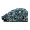 Denim Beret Women's British Vintage Forward Hat Sunscreen Sun Hat Jacquard Butterfly Cap