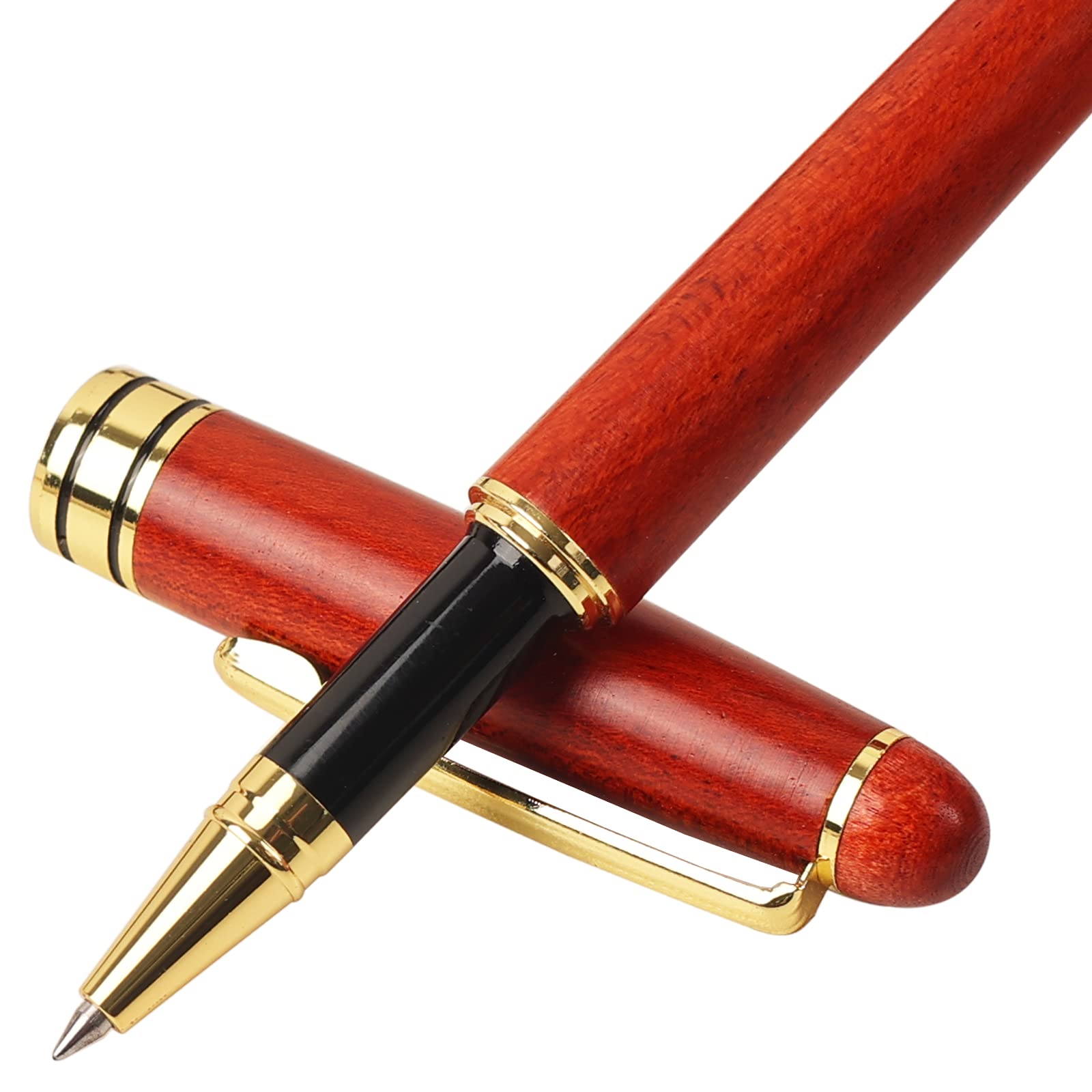 

Wooden ballpoint pen pen case set black core present gift natural quince oil-based