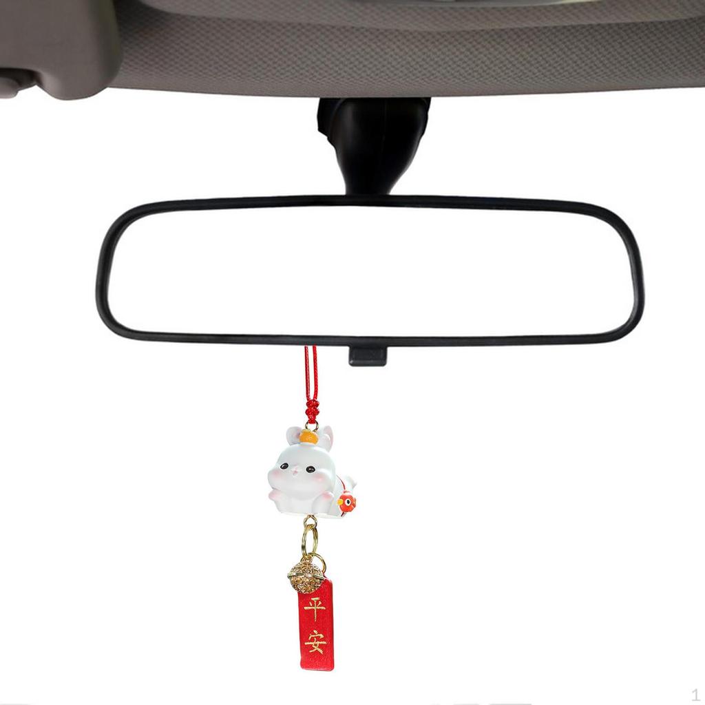 Creative Car Pendant, Bunny Figure Lightweight Hanging Ornaments Adorable Auto Rearview Mirror