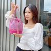 New Spring and Summer Tweed Bucket Bag for Women Korean Style Versatile Diamond Chain Bag One Shoulder Crossbody Bag