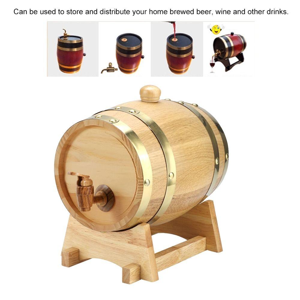 6 Piece 1.5L Whiskey Barrel Vintage Wood Wood Wine Bucket Vintage Wine Keg  Home Wine Storage