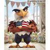 Wooden Bird Sculpture Patriotic Bird Figurine Perfect for July 4th and Memorial Day Table Decoration