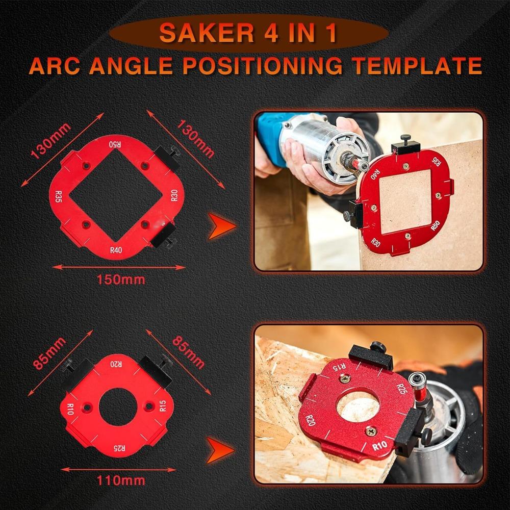 2pcs 4 In 1 Router Bit Template Adjustable Radius Rounded Corners Template  For Woodworking