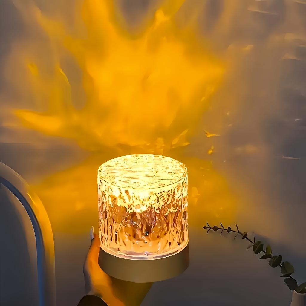 Single Color Warm Light Static Simulation Flame USB Lamp | Warm Light Night Light | Crystal Lamp | USB Plug-in Use | Smart Lamp | Projection Lamp