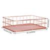 Rose Gold Desktop Organization Basket Iron Grid Wire Storage Organizer  Home Office