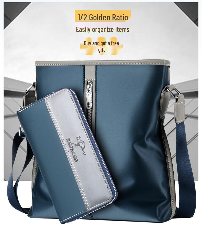 Men's Fashionable Oxford Cloth Shoulder Bag - Casual Vertical Crossbody Messenger Backpack