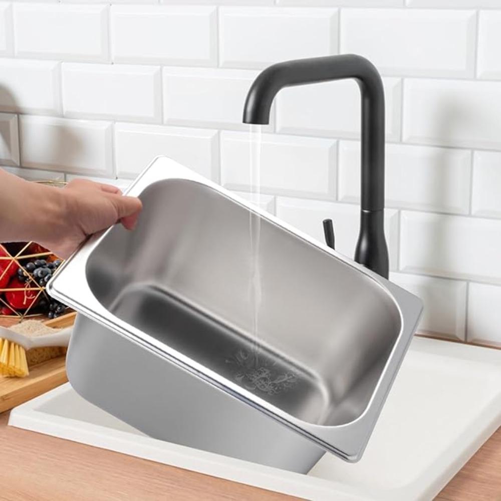 Rust-proof Canteen Food Basin Rectangular Food Preparation Box Durable Food Storage Box  Hotel