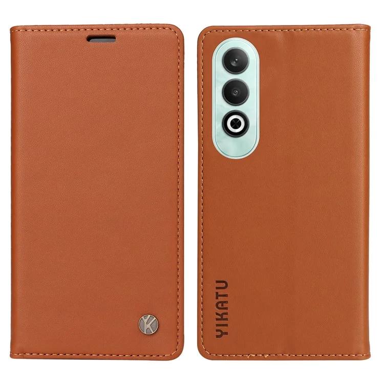 

YK-001 для OnePlus Nord CE4 5G чехол с прочной магнитной застежкой PU кожаный кошелек чехол - коричневый