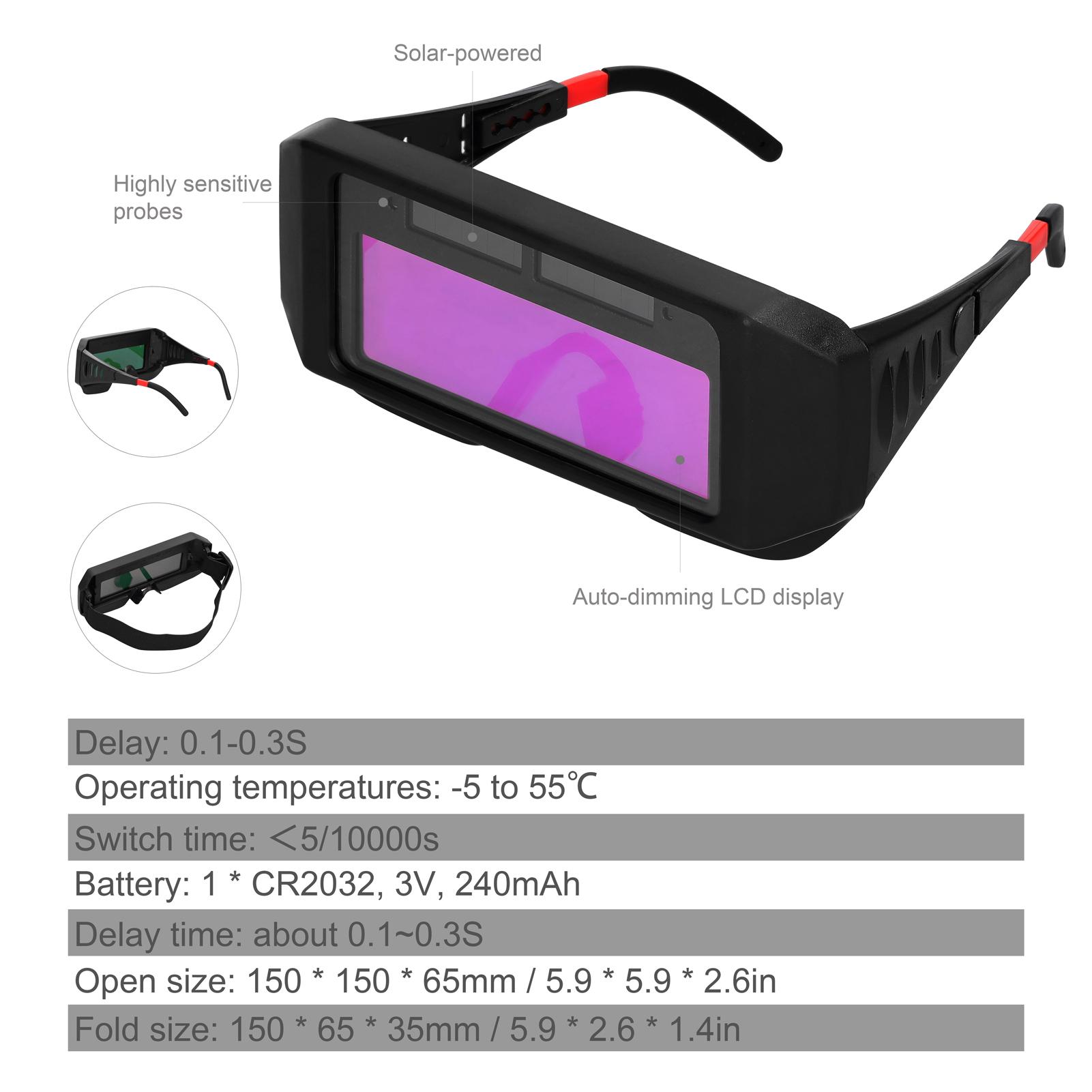 Solar Power Automatic Dimming Welding Glasses HeadMounted Welding Eyeglass Welding Argon Arc Welding Glasses  ive Welding Eyeglass