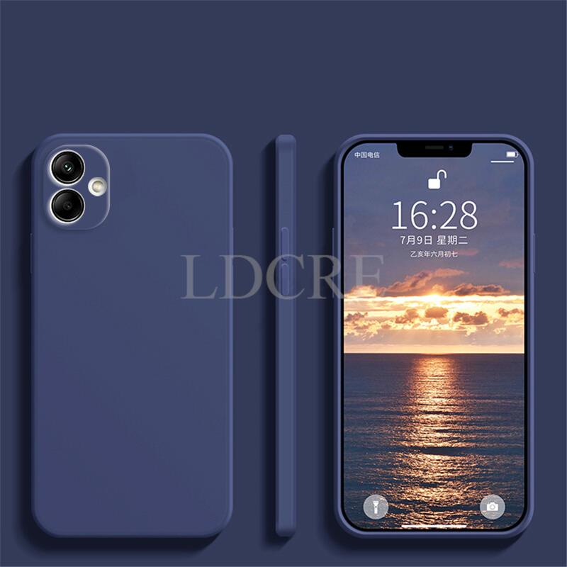 

Для Samsung Galaxy A04E чехол жидкий силиконовый чехол Samsung A04E A04 A04S A03 A23 A33 A22 A54 A24 A34 чехол TPU защитный чехол A04E синий