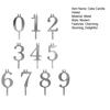 Reusable Number Birthday Cake Set Digital Topper Decoration for Silver Cake Candle Holder Parties Anniversaries Celebrations