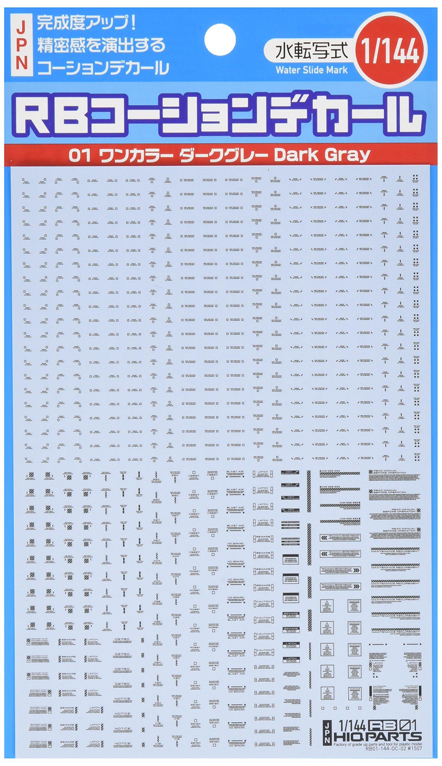 

Scale Dark Gray RB01 Caution Decal 1/144 One-Color (1 Decal) RB01-144ODG