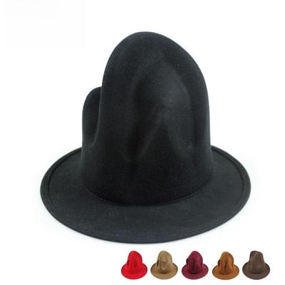 Cappello da Strega di Lana Stile Britannico: Cappello Jazz a Punta Autunno/Inverno