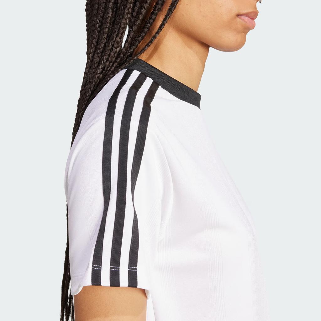 Adidas Originals Adicolor Jacquard Sports Casual Crew Neck Short Sleeve T-Shirt Women Tops White JV9647