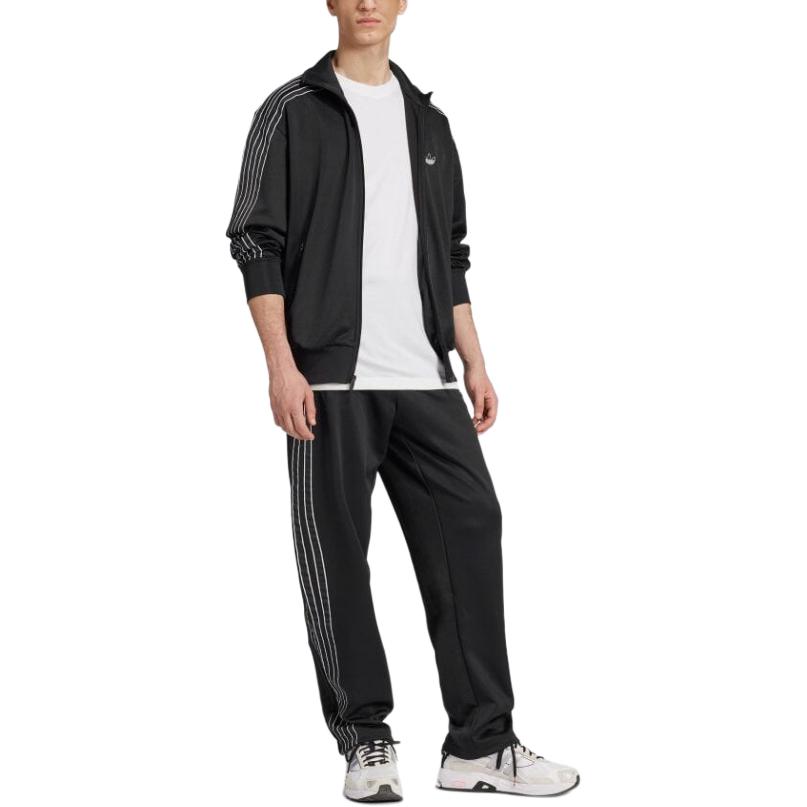 Adidas Originals Firebird FW24 Trefoil Track Top Side Stripe Fashion Comfortable Soft Stand Collar Jacket Men Jacket Black IY4887