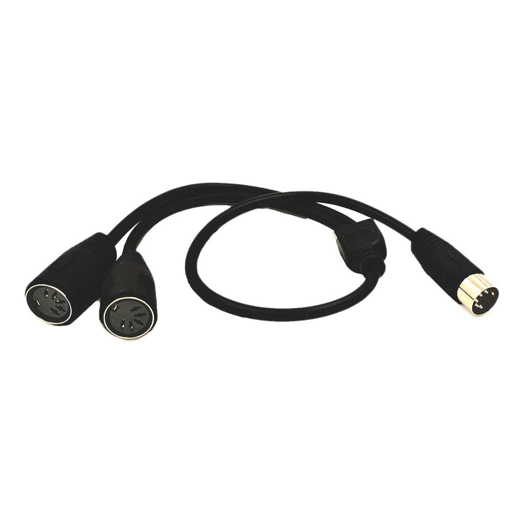 MIDI Din 5 Pin Splitter Y Adapter Cable Male to 2 5-Pin Female Keyboard